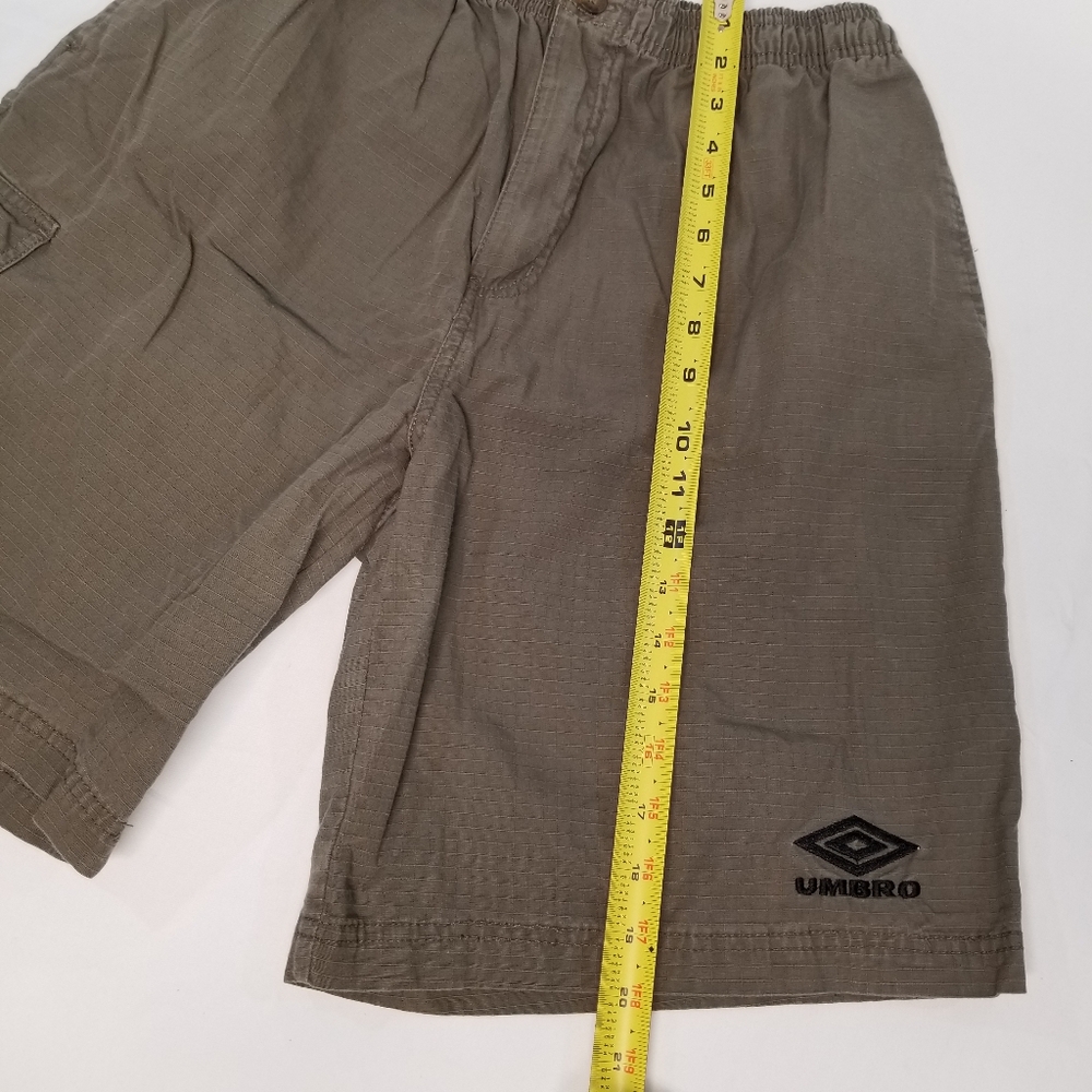 Umbro Mens Size M Cargo Shorts Army Green Draw String Elastic Waist Zipper Fly - Picture 12 of 13